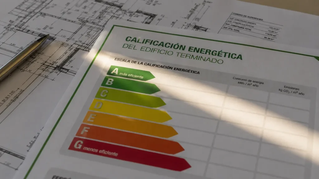 Certificado de eficiencia energética con calificación A, obligatorio para las ayudas de aerotermia.