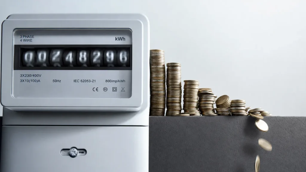 Pérdida de dinero mensual por el alto consumo eléctrico de una máquina de aerotermia no inverter.