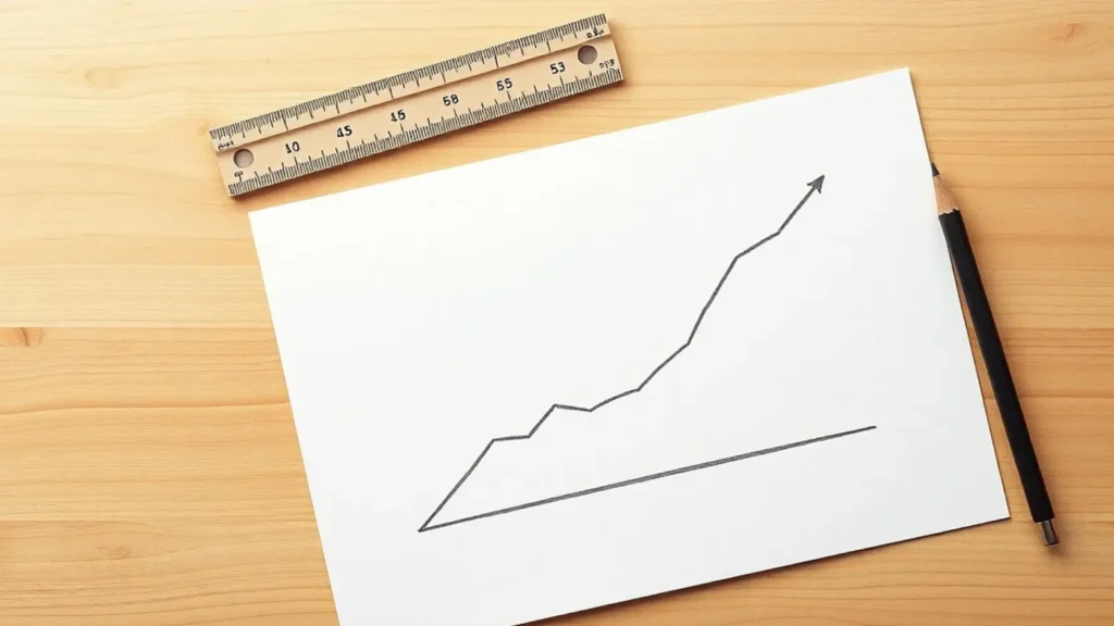 Gráfica a mano con dos curvas divergentes sobre papel en escritorio, representando la diferencia abismal de amortización entre paneles de autoconsumo directo y paneles que generan excedentes