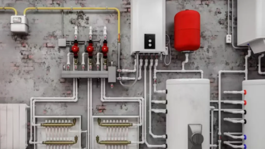 Depósito de agua caliente sanitaria de gran capacidad en cuarto de instalaciones de vivienda, usado como acumulador de energía solar térmica